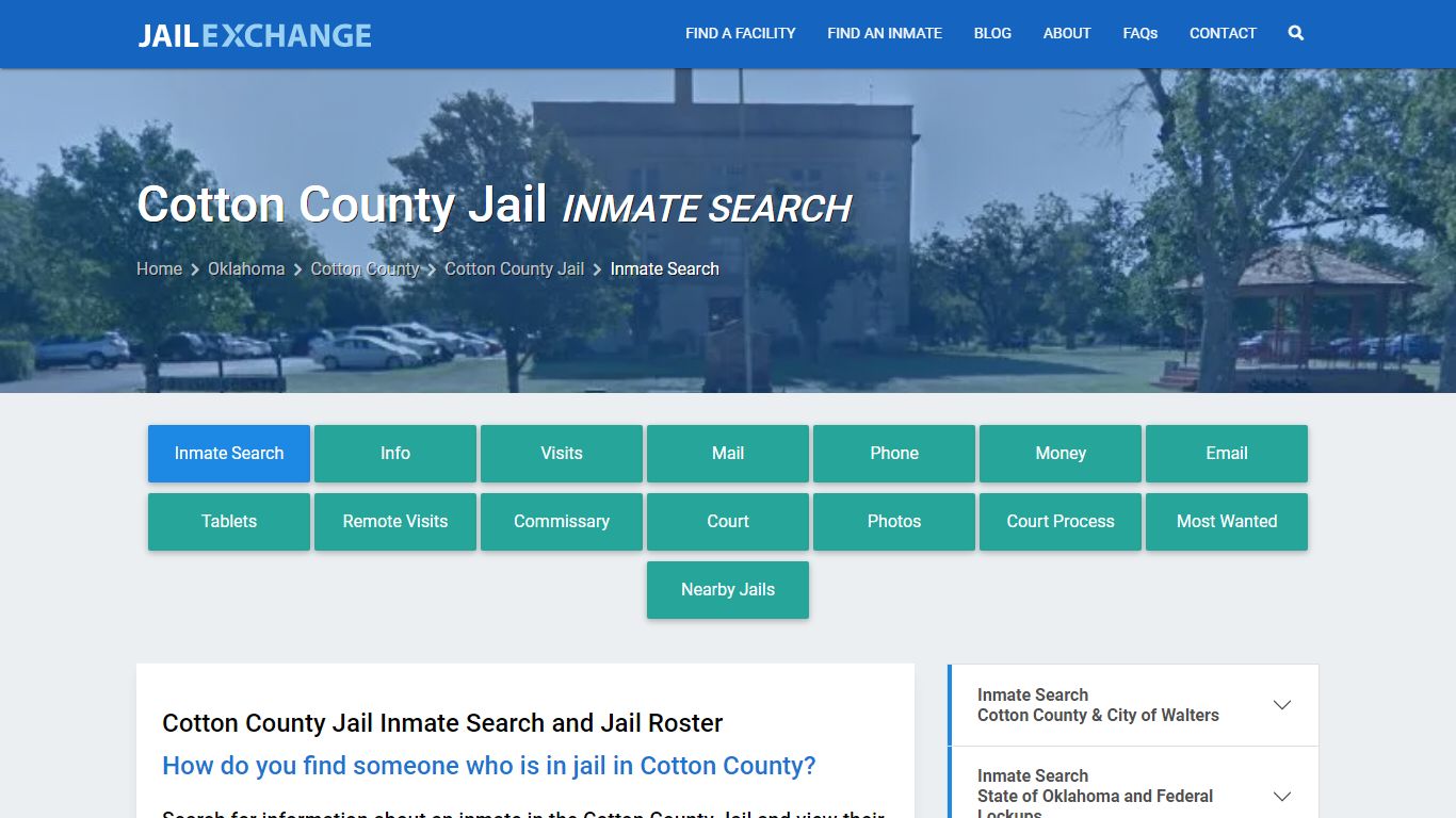 Inmate Search: Roster & Mugshots - Cotton County Jail, OK